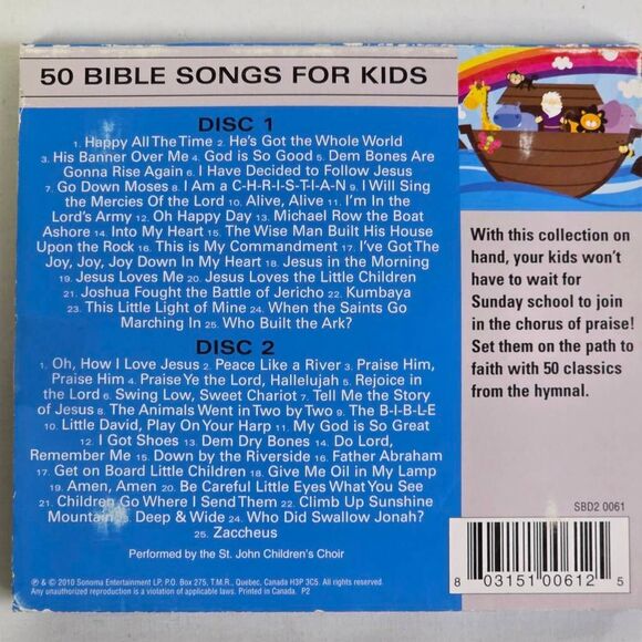 50 Bible Songs for Kids 2CD Set Pre-owned - Picture 3 of 3